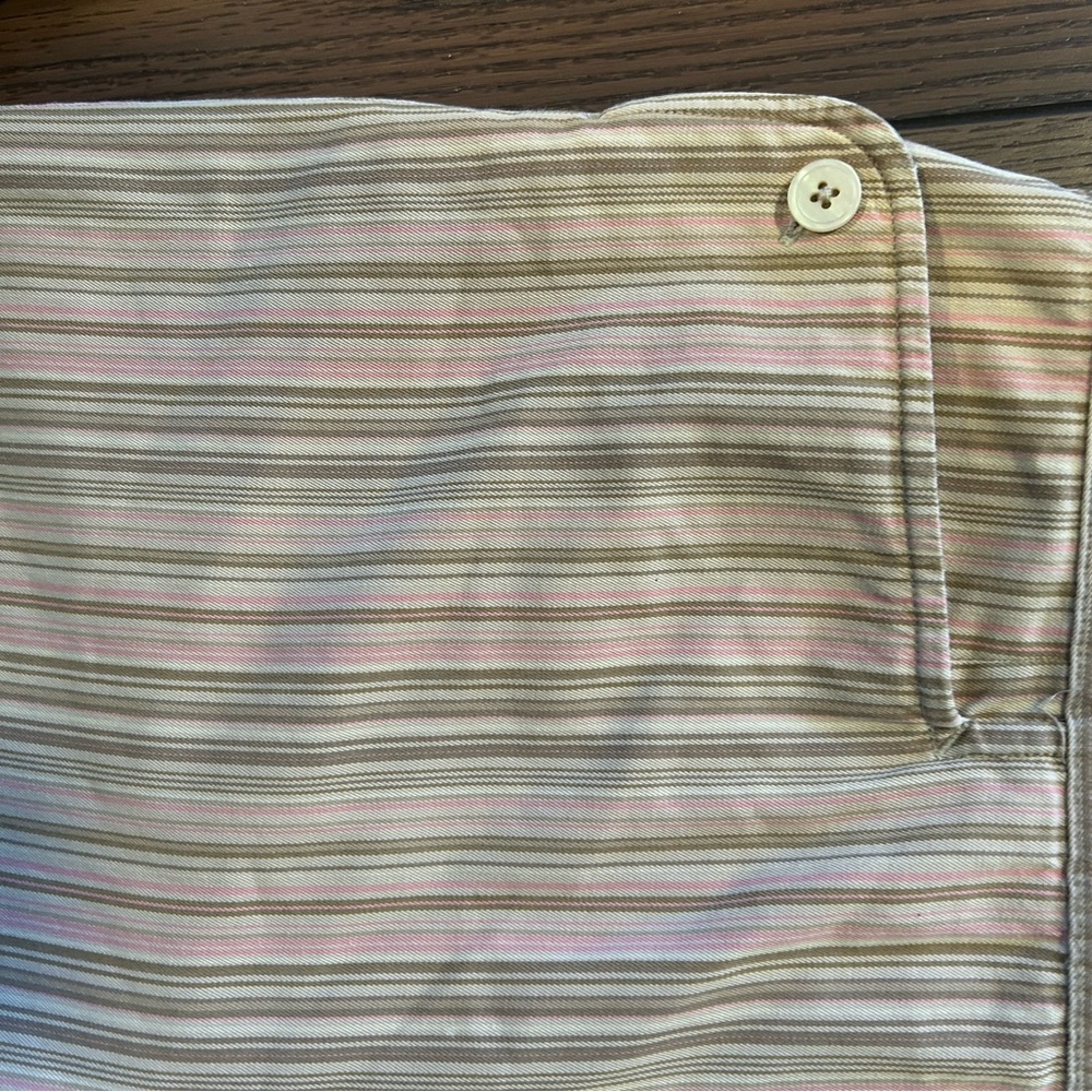 Talbots Retro Striped Tan and Pink Capris, Preppy Casual, 100% Cotton - Picture 6 of 8